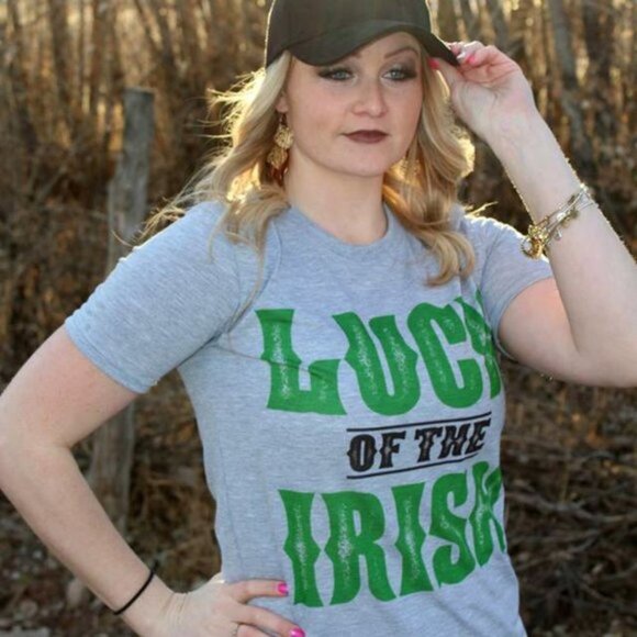 Luck of the Irish Grey T-shirt St. Patrick's Tee - Picture 3 of 3